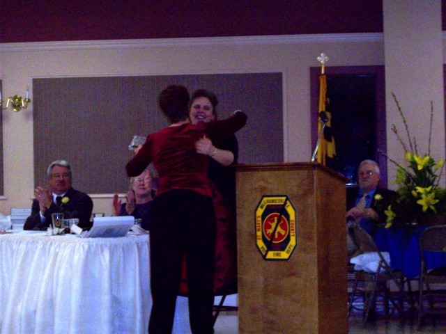 Ida Abell of the Ladies Auxiliary receiving her 20 years of service award
